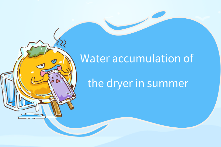 Acumulación de agua del secador en verano